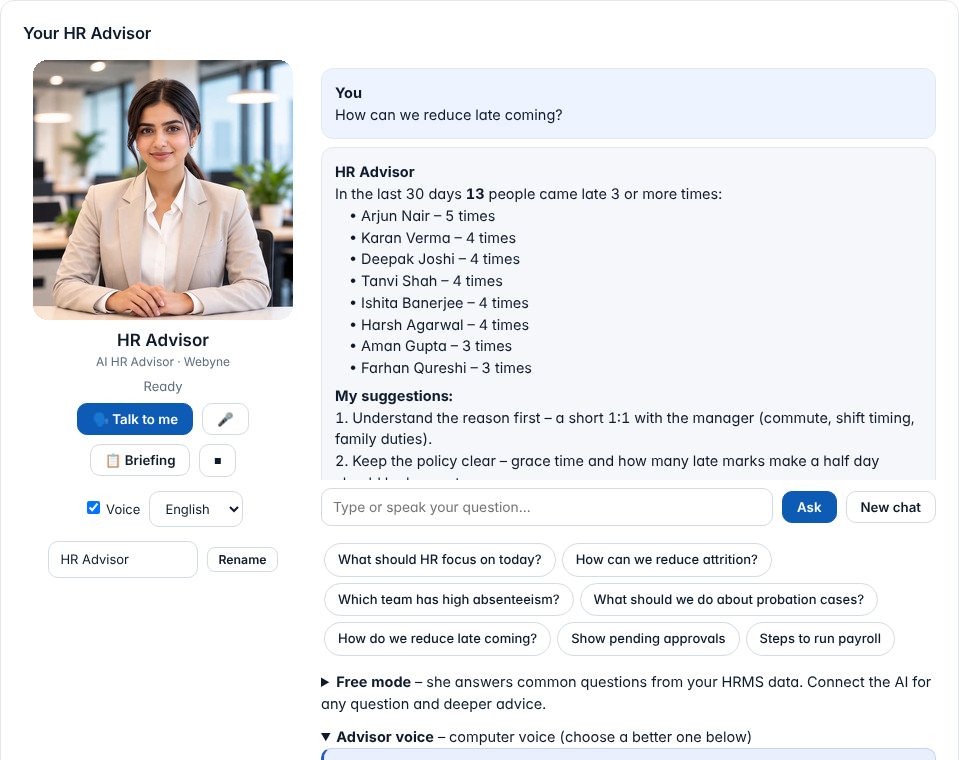 HR Advisor answering a question with suggestions